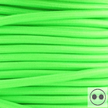 Textilkabel, Stoffkabel, Farbe Neon Grün 2 adrig 2 x 0,75 mm² rund (Meterware)