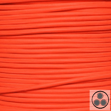 Textilkabel, Stoffkabel, Farbe Neon Orange 3 adrig 3 x 0,75 mm² rund (Meterware)