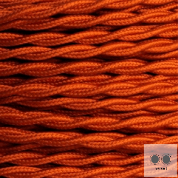 Textilkabel, Stoffkabel, Farbe Orange 2 adrig 2 x 0,75 mm² verseilt (Meterware)