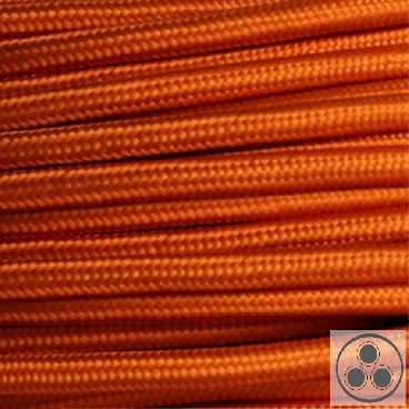 Textilkabel, Stoffkabel, Orange 3 adrig 3 x 0,75 mm² rund