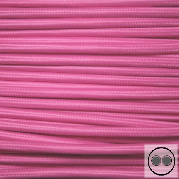 Textilkabel, Stoffkabel, Farbe Pink 2 adrig 2 x 0,75 mm² rund (Meterware)