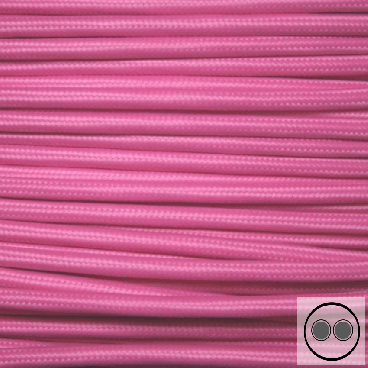 Textilkabel, Stoffkabel, Farbe Pink 2 adrig 2 x 0,5 mm² rund (Meterware)