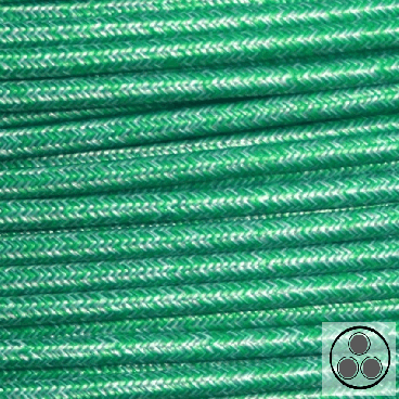 Textilkabel, Stoffkabel, Farbe Retro Grün 3 adrig 3 x 0,75 mm² rund (Meterware)