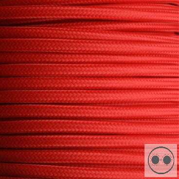 Textilkabel, Stoffkabel, Farbe Rot 2 adrig 2 x 0,5 mm² rund (Meterware)