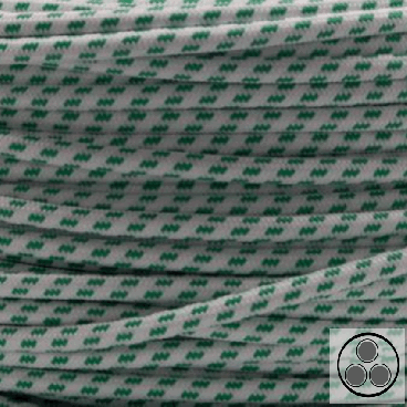 Textilkabel, Stoffkabel, Farbe Welle Grün 3 adrig 3 x 0,75 mm² rund (Meterware)