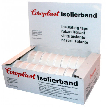 Coroplast Box PVC Isolierband Breite 15 mm, Länge 10 m Farbe weiß Inhalt 20 Stück