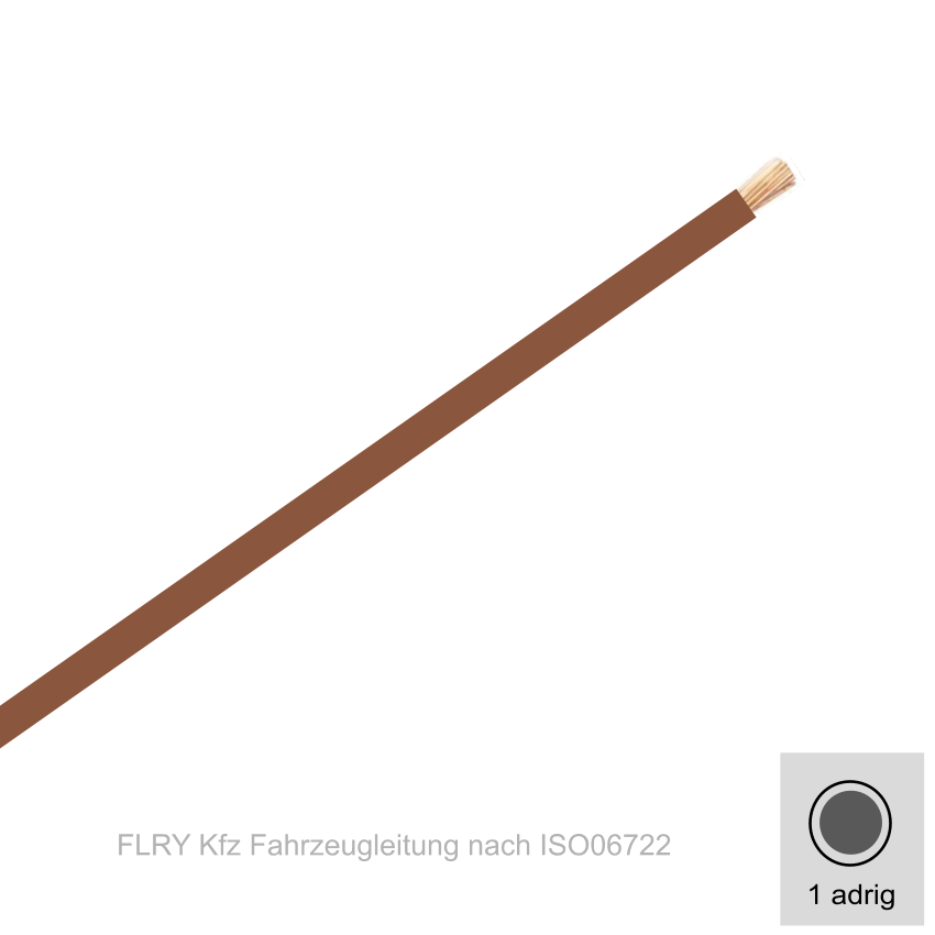Kabel FLRY-B (Braun / Schwarz) 1,00mm (1 Meter)