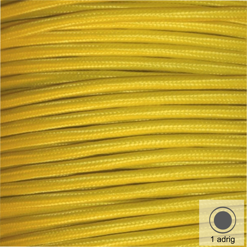 Stoffkabel Textilkabel Farbe Gelb 2 adrig 2 x 0,75 mm² rund Meterware 