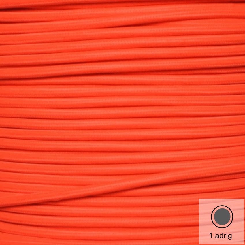 Textilkabel Meterware Stoffkabel Farbe Neon Orange 2 adrig 2 x 0,75 mm² rund 