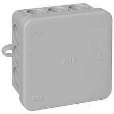 Kabeldose, AP, 12 Einführungen für Kabel-Ø bis 14 mm und Leerrohr-Ø bis 20 mm