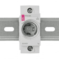 Einbausicherungssockel 1-polig, Doppelfunktions Klemme bis 35 mm² D02 / 63A