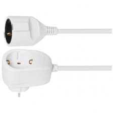 Schutzkontakt Verlängerung, H05 VV-F 3G x 1,5²mm, mit Power Split Stecker, 3 m, weiß