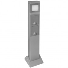 Steckdosensäule mit integrierter LED Leuchte, STEEL CRAFT, 2 Steckdosen, 1 LED / 4W