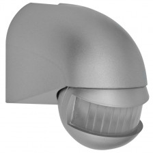 Bewegungsmelder Erfassungswinkel 180°, IP44, 3 Draht Silber 1200W/300VA