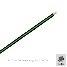0,35 mm² einadrig Kfz FLRy Leitung Farbe Schwarz - Grün ( Meterware )