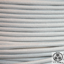 Textilkabel, Stoffkabel, Baumwolle Weis 3 adrig 3 x 0,75 mm² rund mit Füllgarn (Meterware)