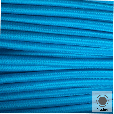 Textilkabel, Stoffkabel, Farbe Hellblau 1 adrig 1 x 0,75 mm² rund (Meterware)