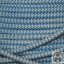 Textilkabel, Stoffkabel, Hellblau Zack Zack 3 adrig 3 x 0,75 mm² rund (Meterware)