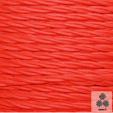 Textilkabel, Stoffkabel, Farbe Neon Rot 3 adrig 3 x 0,75 mm² verseilt (Meterware)