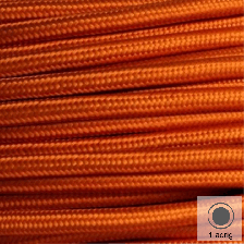Textilkabel, Stoffkabel, Farbe Orange 1 adrig 1 x 0,75 mm² rund (Meterware)