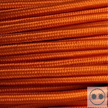 Textilkabel, Stoffkabel, Farbe Orange adrig 2 x 0,75 mm² rund (Meterware)