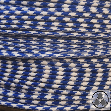Textilkabel, Stoffkabel, Stern Königsblau Weis 3 adrig 3 x 0,75 mm² rund (Meterware)