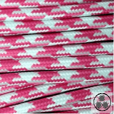 Textilkabel, Stoffkabel, Stern Pink Weis 3 adrig 3 x 0,75 mm² rund (Meterware)
