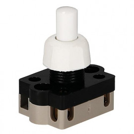 Druck Einbau Schalter Hals 12mm weiß 230V / 2A Serien, 1 polig Schaltung 0-1-1+2-2-0