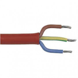 Silikonkabel, (Meterware) 3G x 1,5²mm SiHF, rot/braun, inkl. CU