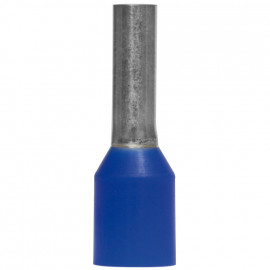 100 Stück Aderendhülse mit Isolierstoffkragen, für 1 Eingang Ø 2,5²mm Länge 15 mm blau