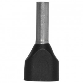 100 Stück Aderendhülse / Isolierstoffkragen, 2 Eingänge Ø 1,5²mm Länge 16 mm schwarz