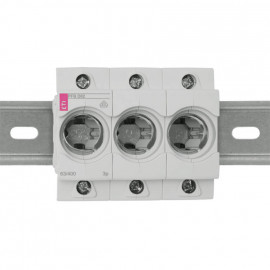 Einbausicherungssockel 3-polig, Doppelfunktions Klemme bis 35 mm² D02 / 63A