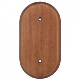 Holz Bodenplatten für Schalter und Steckdosen, 2 fach, eiche dunkel Atlantis Pozellan weiß
