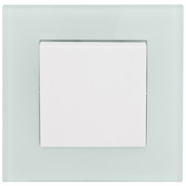 Schalter Komplett Aus / Wechsel mit Glasrahmen, weiß / mint, KLEIN® K50