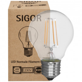 LED Fadenlampe, AGL, E27 / 4W, klar, 380 lm, dimmbar, Sigor