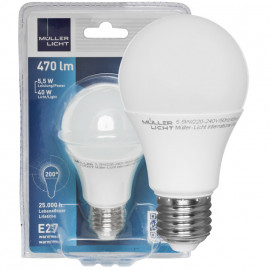 LED Lampe, AGL E27 / 5,5W, matt, 2700K, 470 lm Müller Licht