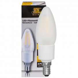LED Fadenlampe, Kerze, E14 / 4,5W, matt, 446 lm, TS Electronics