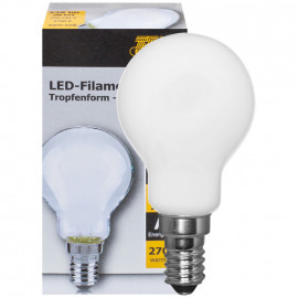 LED Fadenlampe, Tropfen Form, E14 / 2W, matt, 238 lm, TS Electronics
