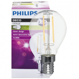 LED Lampe, Tropfen, E14 / 2,3W, klar, 250 lm, Philips