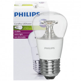 LED Lampe, Tropfen, COREPRO LEDluster, E27 / 4W, klar, 250 lm, Philips