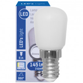 LED Lampe, Form Birne, E14 / 2W, matt, 180 lm, LED's light