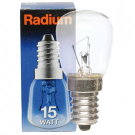 Kühlschranklampe, E14 / 15W, Birnenform, klar Radium