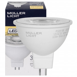 LED Reflektorlampe MR16, GU5,3/12V/4W, 320 lm Abmessungen L 48, Ø 50 mm