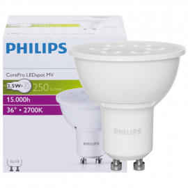 LED Lampe, Reflektor, COREPRO LEDspot, GU10 / 3,5W, 250 lm, 2700K, Philips