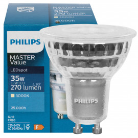 LED Reflektorlampe PAR16, MASTER LEDSPOT VALUE, GU10 3,7W(35W) 270lm 3000K