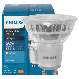 LED Reflektorlampe PAR16, MASTER LEDSPOT VALUE, GU10 4,8W(50W) 355lm 2700K