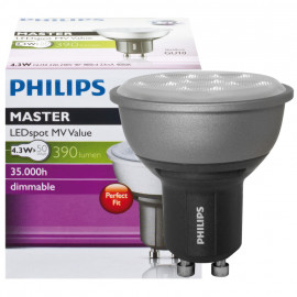 LED Lampe, Reflektor, MASTER LEDspot Value, GU10 / 4,3W, 420 lm, 4000K, Philips