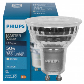 LED Reflektorlampe PAR16, MASTER LEDSPOT VALUE, GU10 4,9W(50W) 365lm 3000K