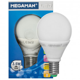 LED Lampe, Tropfen, LED CLASSIC, E14 / 3,5W, opal, 250 lm, Megaman