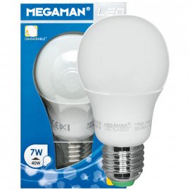 LED Lampe, AGL LED CLASSIC, E27 / 7W, opal, 470 lm Megaman